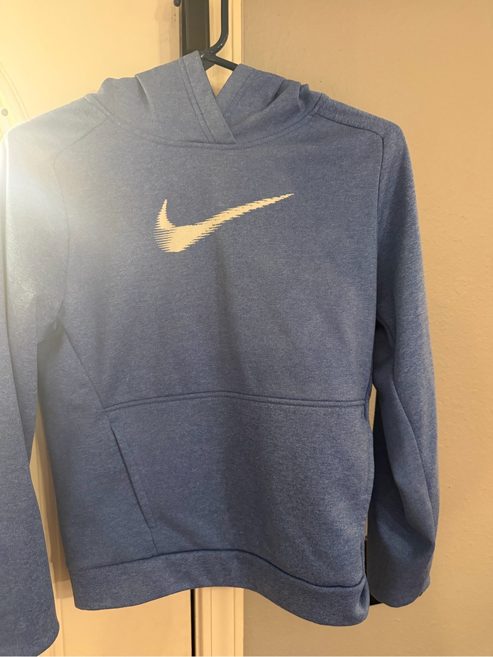 Nike Heather Blue Therma-Fit Pullover Hoodie with Black Swoosh